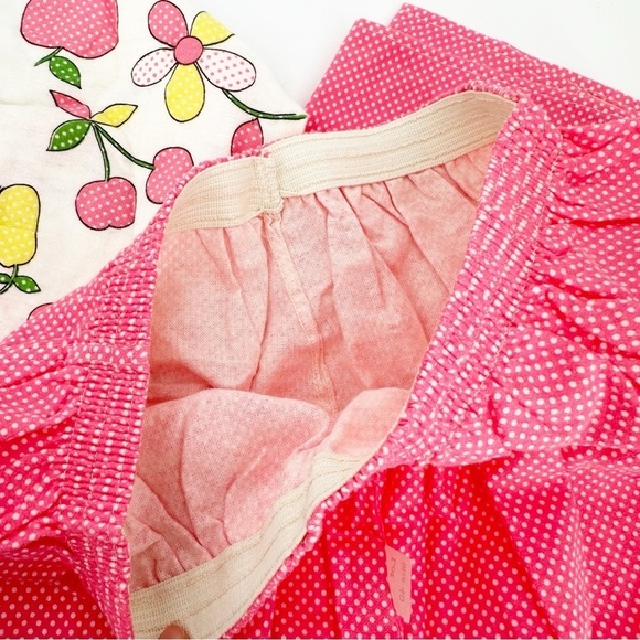 Vintage 60s Flannel Fruit Pajamas 2 Piece Set Size M Made in USA - Picture 5 of 8